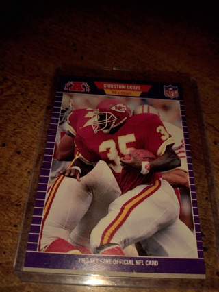 Two card lot football Christian okoye, Kansas City Chiefs 