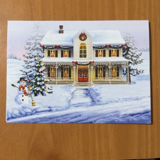 House/Snowman Christmas Card 