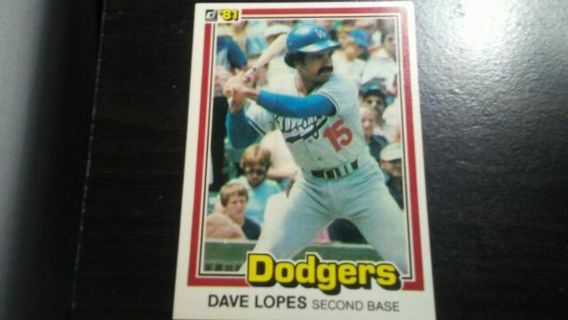 1981 DONRUSS FIRST EDITION COLLECTORS SERIES DAVE LOPES LA DODGERS BASEBALL CARD# 416