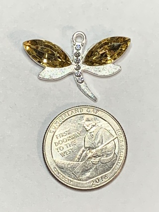 DRAGONFLY CHARM~#3~YELLOW~1 CHARM ONLY~FREE SHIPPING!