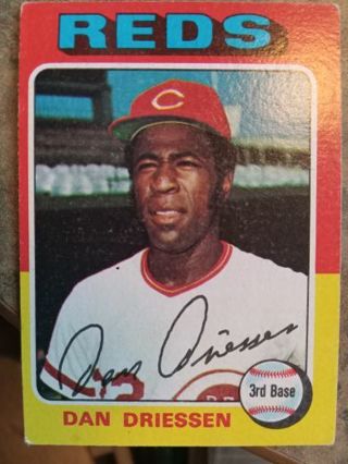 1975 TOPPS DAN DRIESSEN CINCINNATI REDS BASEBALL CARD# 133