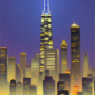 Listia Digital Collectible: Downtown Chicago At Night ✨️