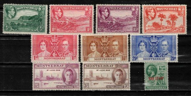 Montserrat Unused Stamps with King George 6