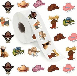 ➡️⭕(10) 1" COWBOY HAT STICKERS!!⭕