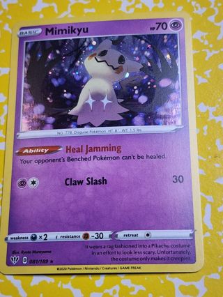 Pokemon Mimikyu holo card 081/189