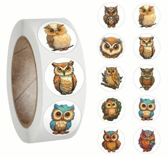 ↗️⭕(10) 1" CUTE OWL STICKERS!! (SET 4 of 5) ⭕BIRD