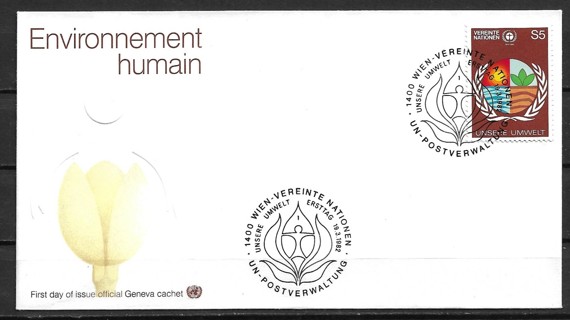 1982 UN Vienna Sc25 5s Human Environment FDC