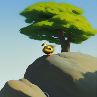 Listia Digital Collectible: Baby Duck On A Big Rock