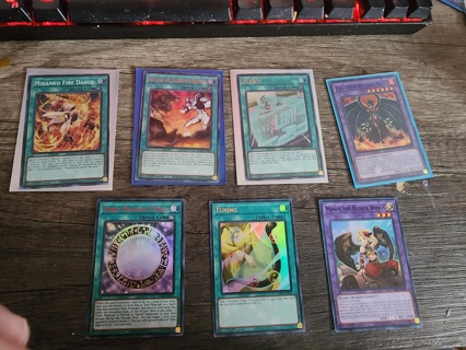 Set of 7 holo Yu-Gi-Oh cards