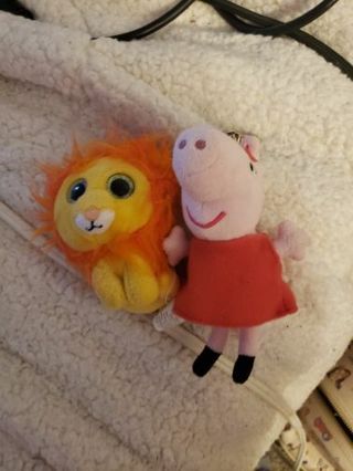 Peppa Pig Keychain and Mini Lion Plush