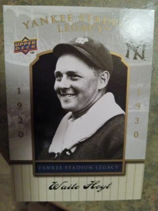 2008 UPPER DECK YANKEES STADIUM LEGACY WAITE HOYT NEW YORK YANKEES BASEBALL CARD# 5