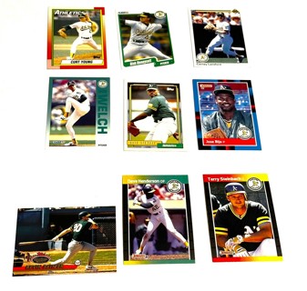 Oakland A's -9 Card Lot-Stewart,Rijo,Steinbach,Lansford,Welch