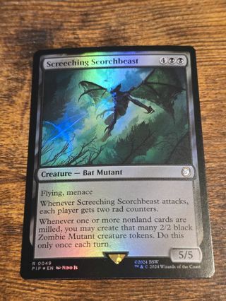 Magic the gathering mtg Screeching Scorchbeast foil card rare card Fallout