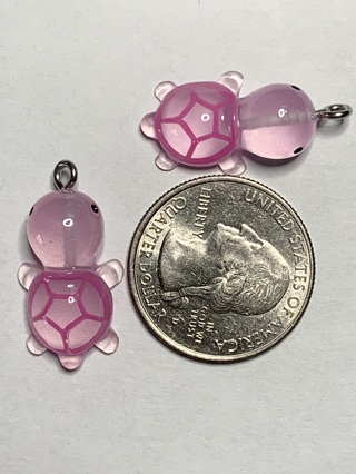 TURTLES~#18~PURPLE~SET OF 2~CHARMS & GLOW IN THE DARK~FREE SHIPPING!