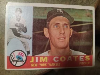 1960 T.C.G. JIM COATES NEW YORK YANKEES BASEBALL CARD# 51