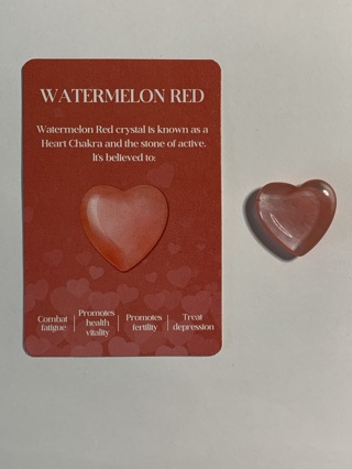 ♦♦HEALING STONE~WATERMELON RED WITH CARD~SET 2~FREE SHIPPING♦♦