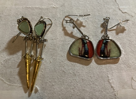 Earrings Two Sets Dangle Colorful Fashion Jewelry