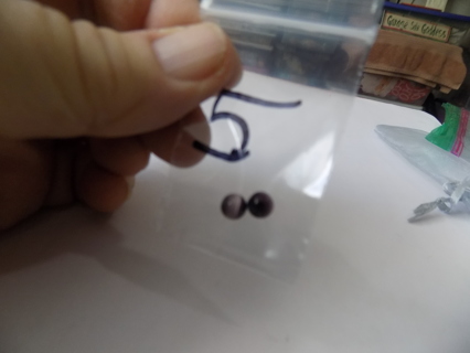 2 dark purple cats eye beads # 5