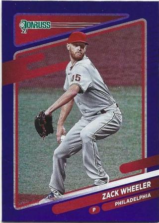 2021 DONRUSS ZACK WHEELER PURPLE HOLO CARD