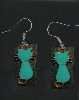 GP ENAMEL YEAL CAT EARRINGS S(PLEASE READ DESCRIPTION