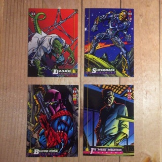 1994 Marvel Cards | LOT OF 4 | Lizard,Slivermane,Blood Rose,Joe Robertson