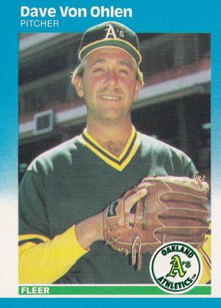 Dave Von Ohlen 1987 Fleer Oakland Athletics