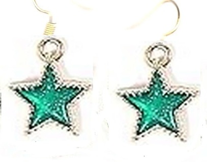 GP ENAMEE GREEN STAR EARRNGS (PLEASE READ DESCRIPTION