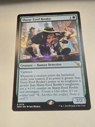 Magic the gathering mtg Sharp eyed Rookie rare card Murder Karlov Manor