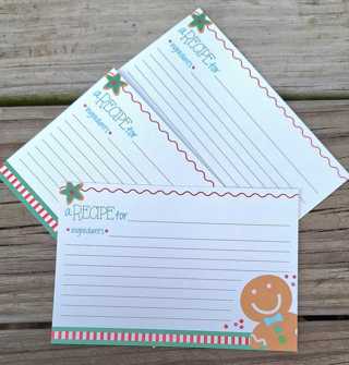 Lot of 3  TWO SIDED CHRISTMAS Recipe Cards  