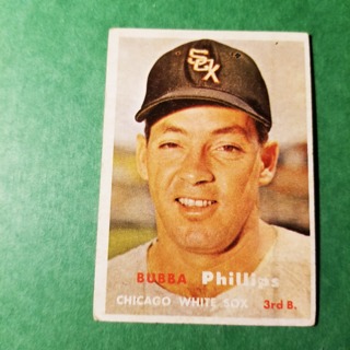  1957 - TOPPS EXMT - NRMT BASEBALL - CARD NO. 395 - BUBBA PHILLIPS - WHITE SOX