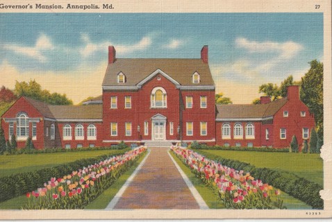 Vintage Unused Postcard: gin k: Governor's Mansion, Annapolis, MD