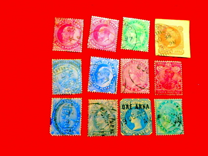 12 - India Postage Stamps #1. 