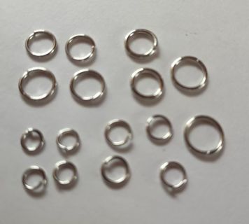 16 different size silver tone jump o-rings for jewelry making