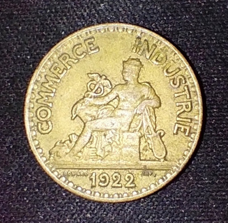 1922 Commerce Industrie Chambre de Commerce 50 Centimes Trade Token France NICE COLLECTIBLE