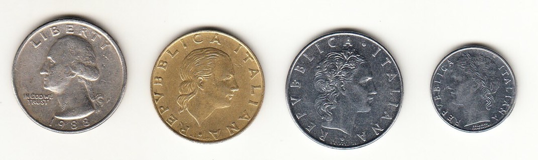 3 coins from Italy