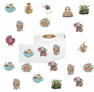 ➡️⭕(10) 1" CUTE SLOTH STICKERS!! ANIMAL