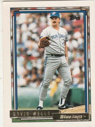 1992 Topps Gold #54 David Wells Toronto Blue Jays Baseball Card