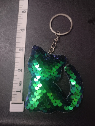 Sequin Cat Keychain