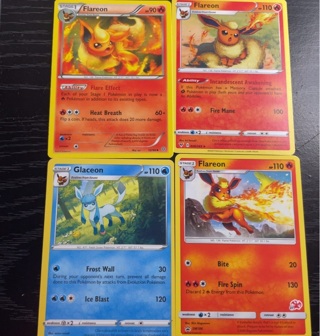 STAGE Flareon Evolves from Eevee glaceon lot of 4