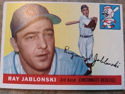 1955 T.C.G RAY JABLONSKI CINCINNATI RED LEGS BASEBALL CARD# 56