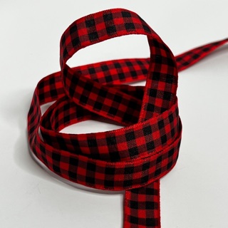 Red & Black Buffalo Check 5/8” Ribbon 