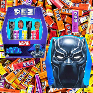 [NEW] Marvel Comics **2022 ** Black Panther Pez Dispenser Collectible Tin Box Gift Set FREE SHIPPING