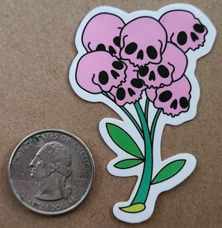 Skull Flower Bouquet Sticker