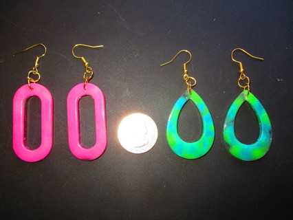 1st Attempt 2 Pair Large Soft Resin Earrings