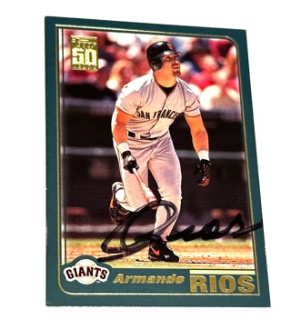 Autographed 2001 Topps San Francisco Giants Baseball Card #46 Armando Rios