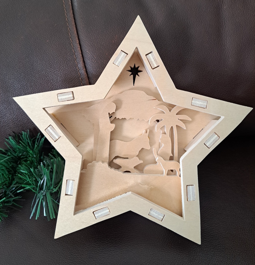 Free: Handmade 3D WOOD NATIVITY