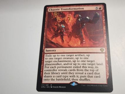 Magic the gathering mtg Chaotic Transformation rare card Dominaria United