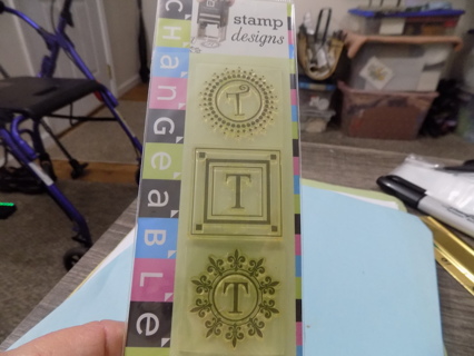 NIP clear changeable stamp design Letter T in 3 different stamps