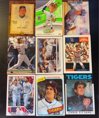 9 Detroit Tigers baseball cards 