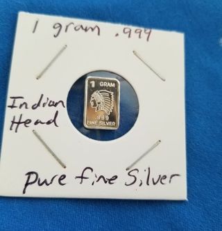 .999 pure fine Silver gram collectable ~Indian Head~